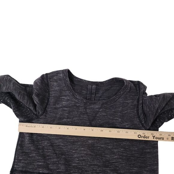 Lululemon Sweatshirt 4 Exhalation Pullover II Heathered Marled Black Long Sleeve - Picture 8 of 11